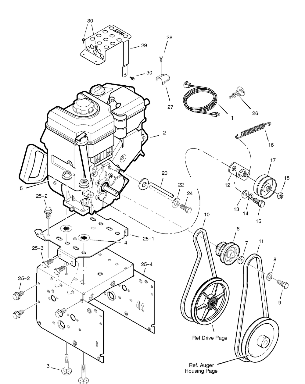 Engine Diagram and Parts List for 1695444-LP1695444-726E 2008 Briggs and Stratton Snow Blower